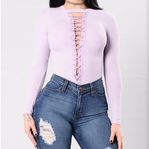 Poor Little Fool bodysuit-lavender